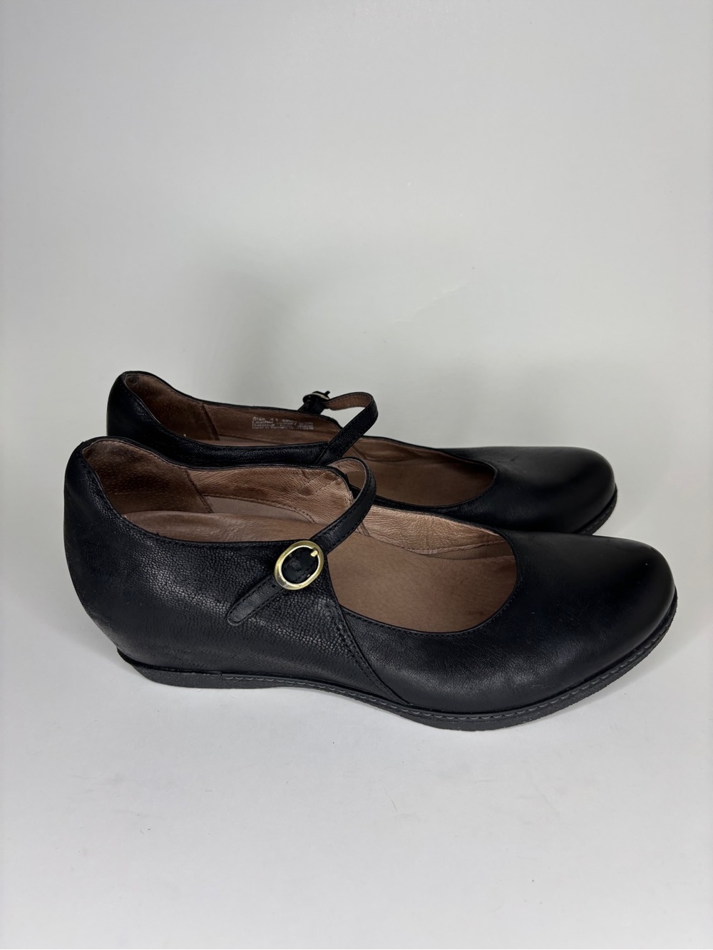 Dansko Shoes Wedge Heels Maryjanes Women Size 41 US 10 Black Leather - Picture 6 of 16